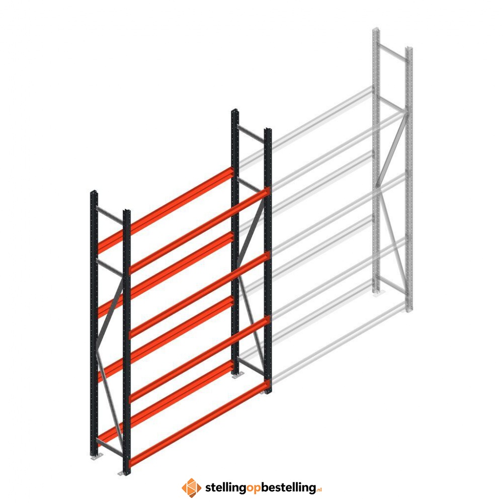 Bandenstelling grootvak AR 2500x1610x400mm (hxbxd) 4 niveaus antraciet beginsectie