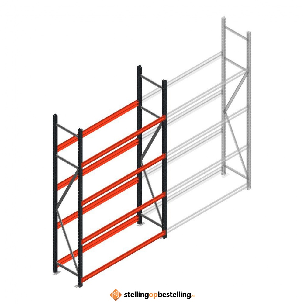 Bandenstelling grootvak AR 2500x1610x500mm (hxbxd) 4 niveaus antraciet beginsectie