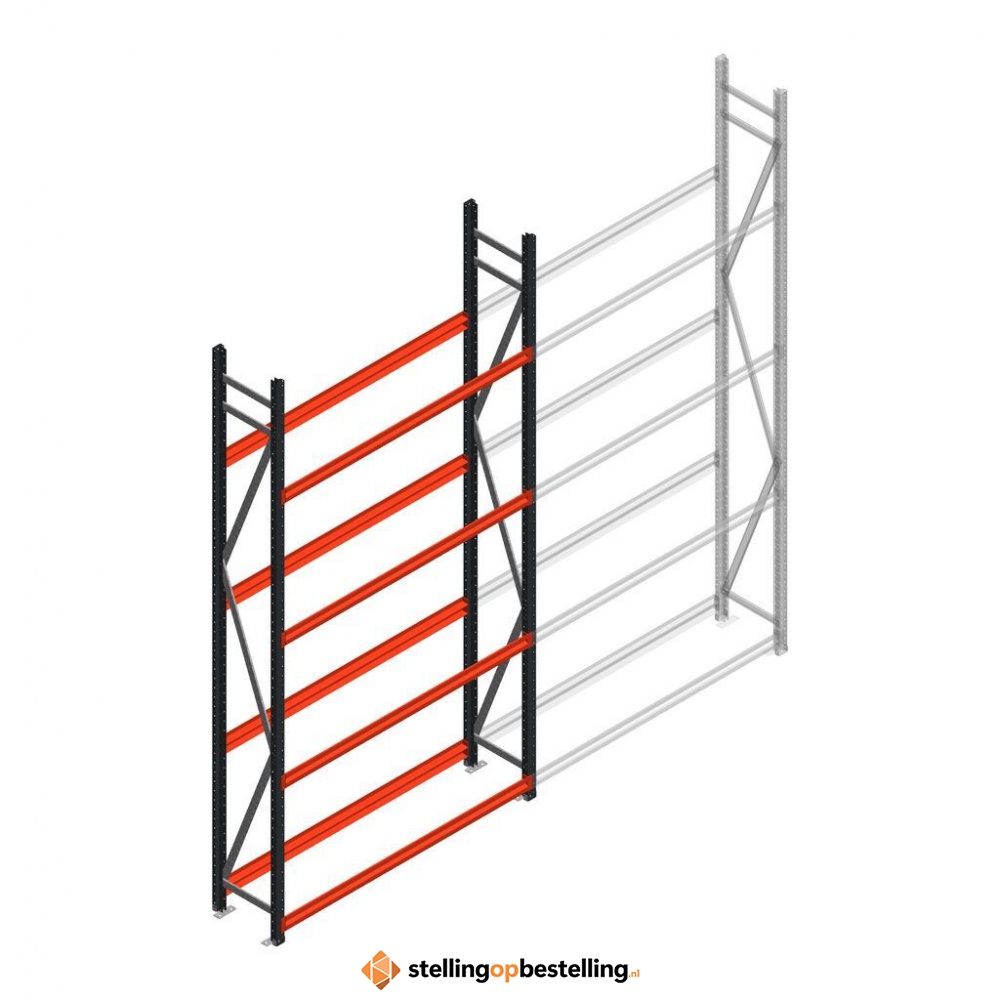 Bandenstelling grootvak AR 3000x1610x400mm (hxbxd) 4 niveaus antraciet beginsectie