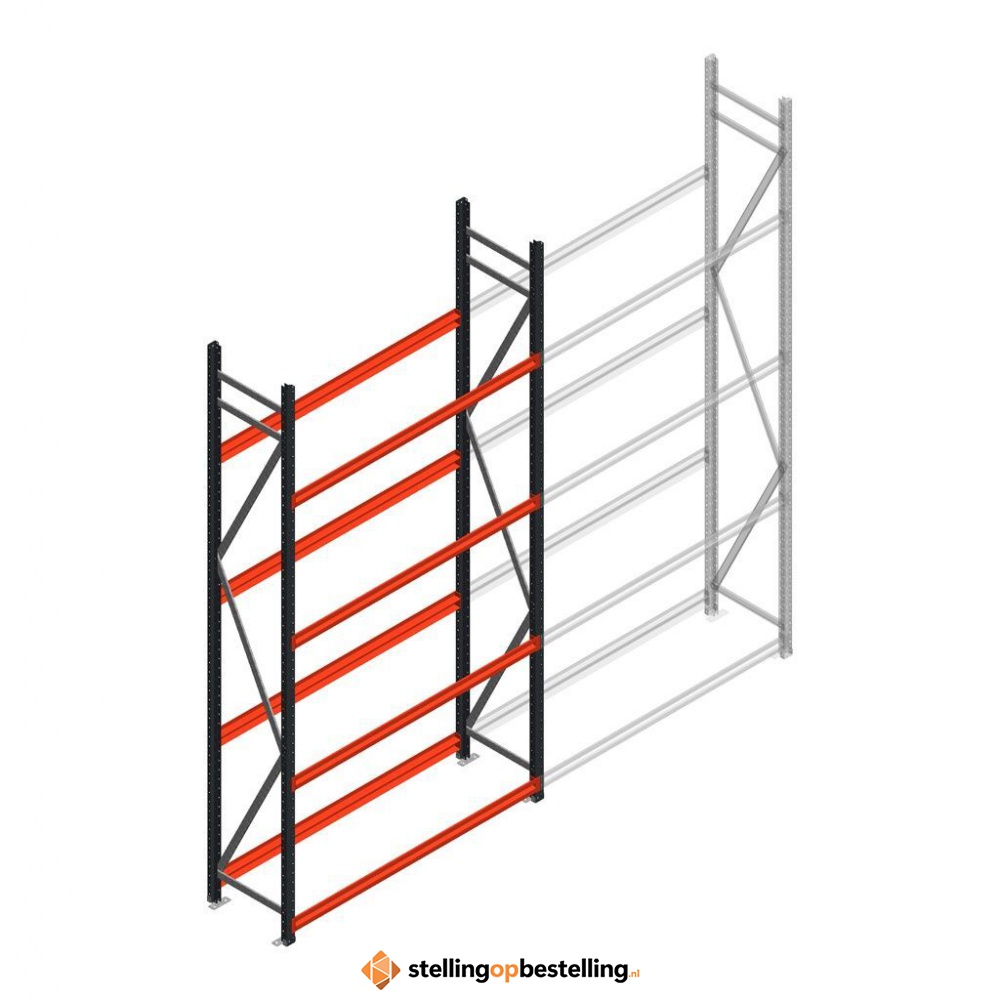 Bandenstelling grootvak AR 3000x1610x500mm (hxbxd) 4 niveaus antraciet beginsectie