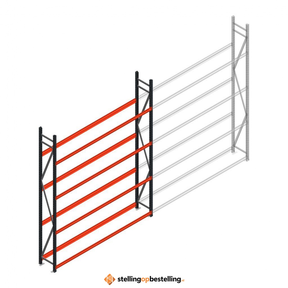 Bandenstelling grootvak AR 3000x2250x400mm (hxbxd) 4 niveaus antraciet beginsectie