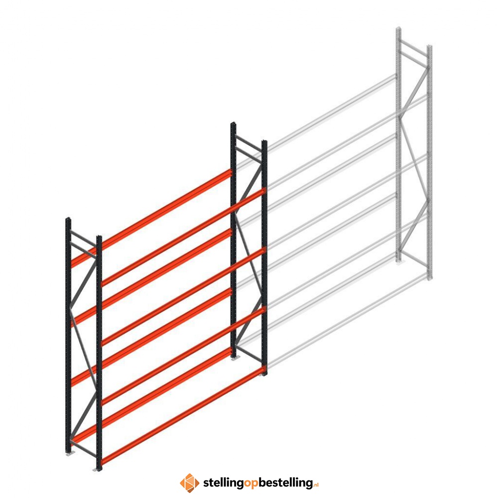 Bandenstelling grootvak AR 3000x2250x500mm (hxbxd) 4 niveaus antraciet beginsectie