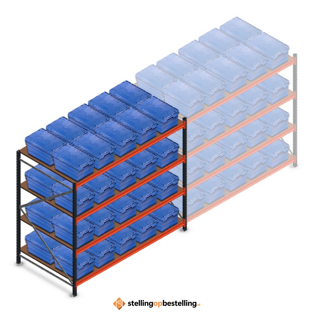 Beginsectie AR bakkenkast 2000x2250x1200, 4 niveaus met 40 distributiebakken