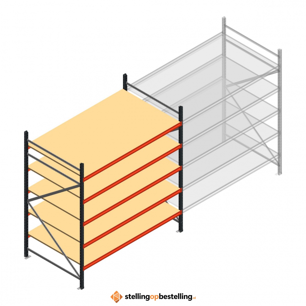 Beginsectie AR grootvakstelling 2250x1850x1200 - 5 niveaus
