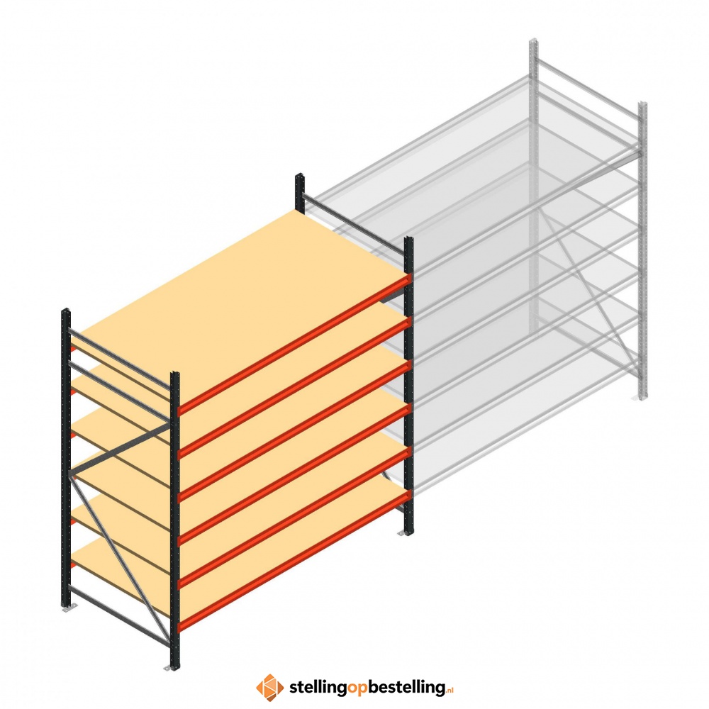 Beginsectie AR grootvakstelling 2500x1850x900 - 6 niveaus