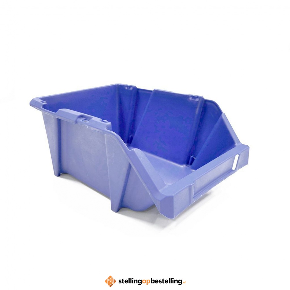 Begra stapelbare en nestbare kunststof magazijnbak type S3, 244x153x123 blauw
