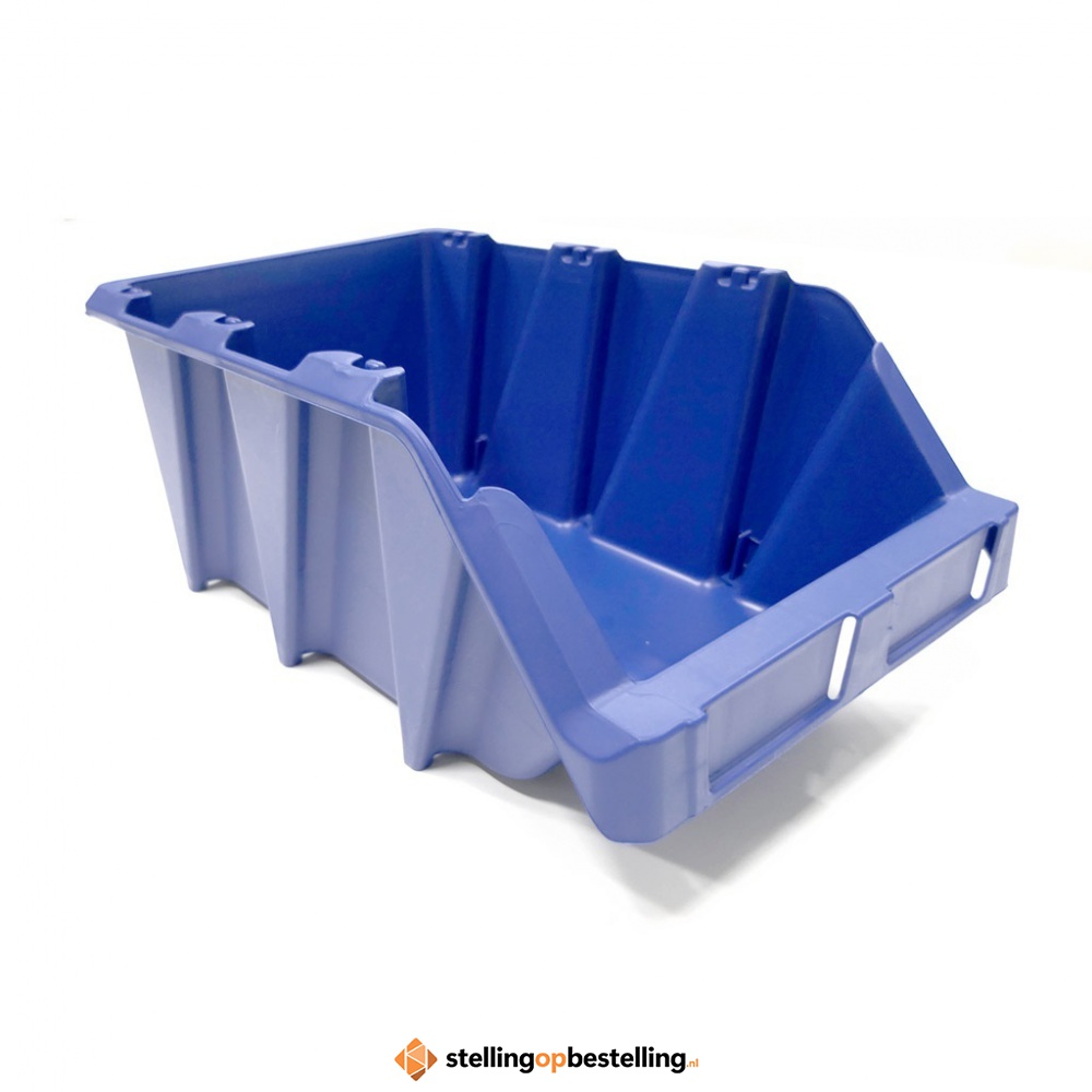 Stapelbare en nestbare kunststof magazijnbak type S6, 420x265x177 blauw