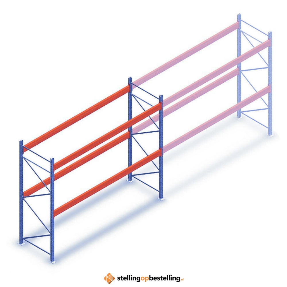 Deels gebruikte Nedcon palletstelling 3000x3500x1100 - 2 niveaus beginsectie