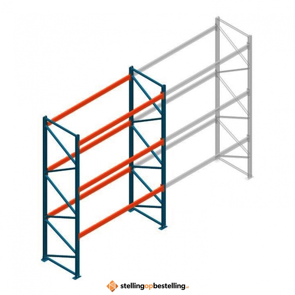 Deels gebruikte Nedcon PR palletstelling 4000x3100x1100 3 niveaus beginsectie