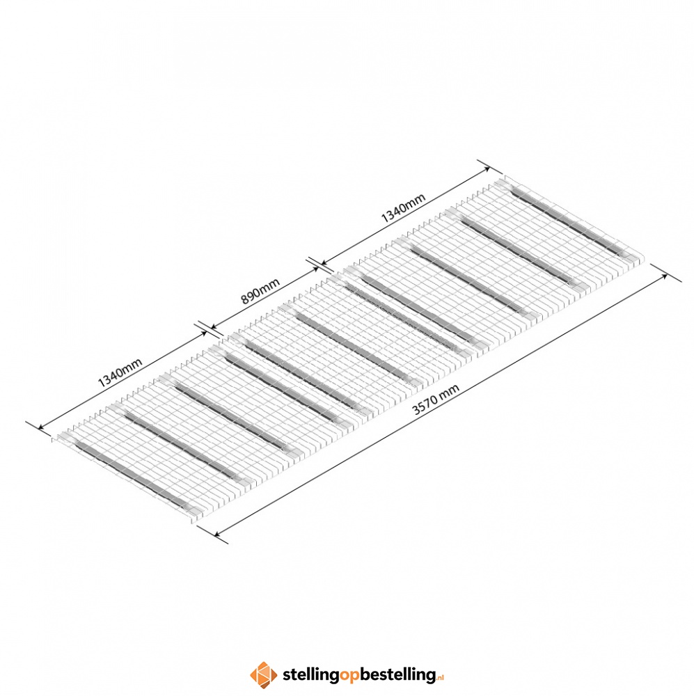 Draadroosterlegbord AR niveau 2x 1340x1100mm + 1x 890x1100mm
