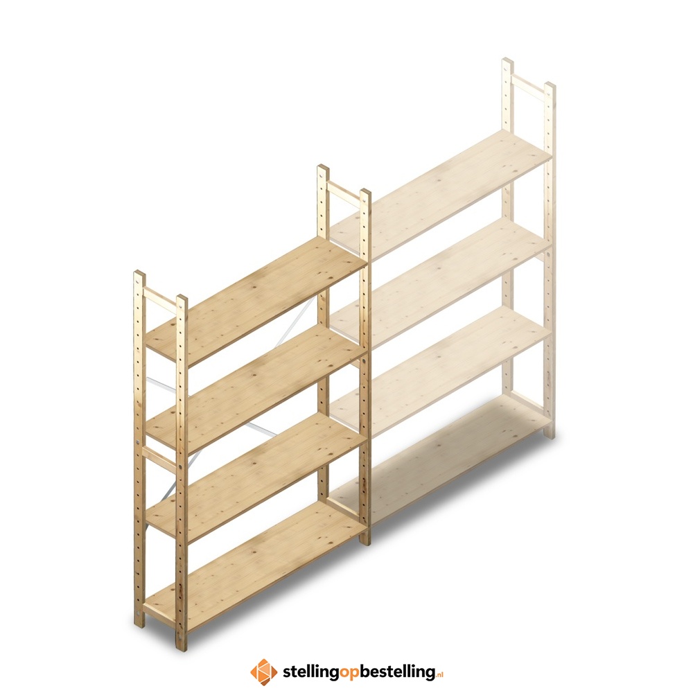 Houten Legbordstelling 1780x1170x280 beginsectie