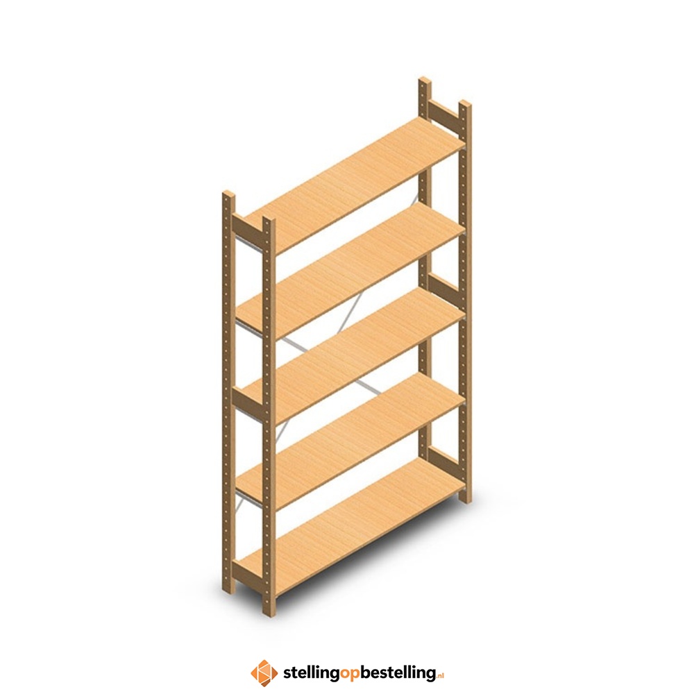 Houten legbordstelling bt euro 2100x1170x300 beginsectie