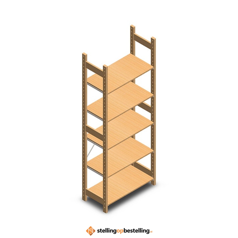 Houten legbordstelling bt euro 2100x770x400 beginsectie