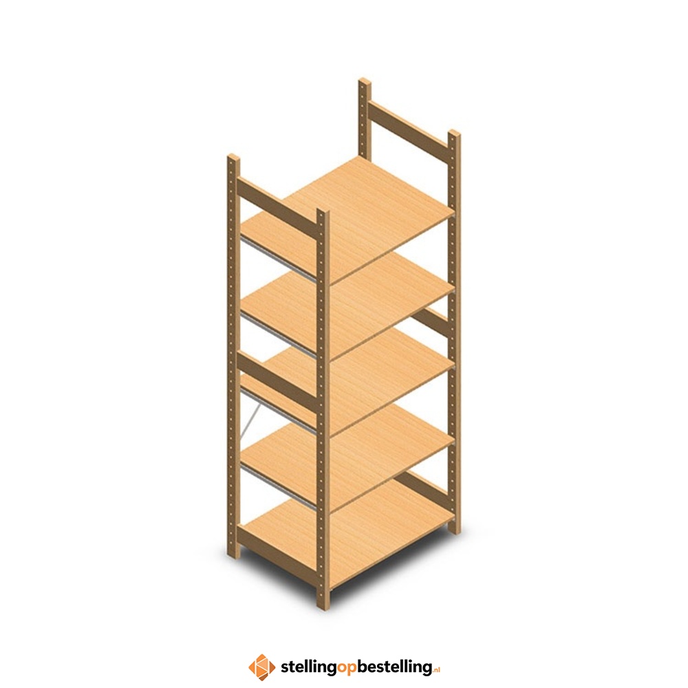 Houten legbordstelling bt euro 2100x770x600 beginsectie