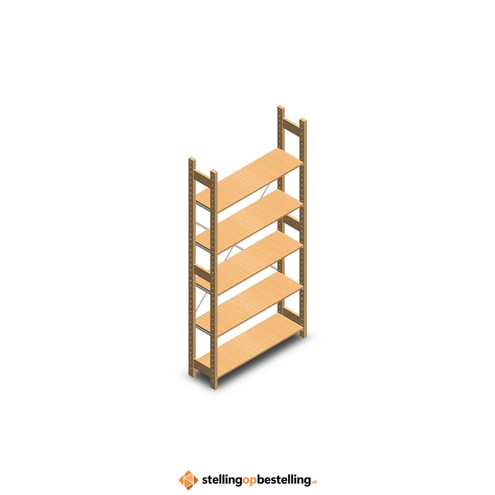 Houten legbordstelling bt euro 2100x970x300 beginsectie