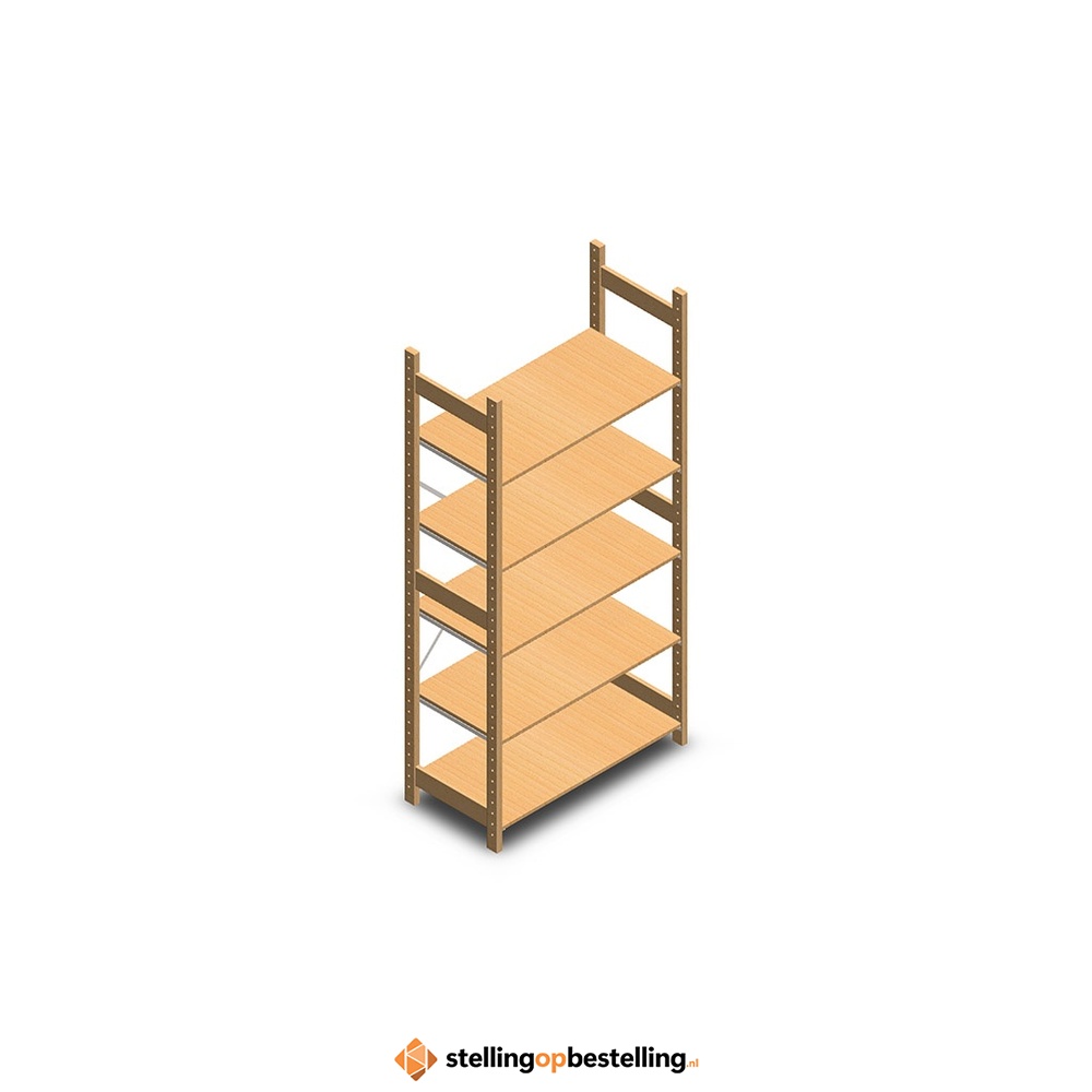 Houten legbordstelling bt euro 2100x970x500 beginsectie 