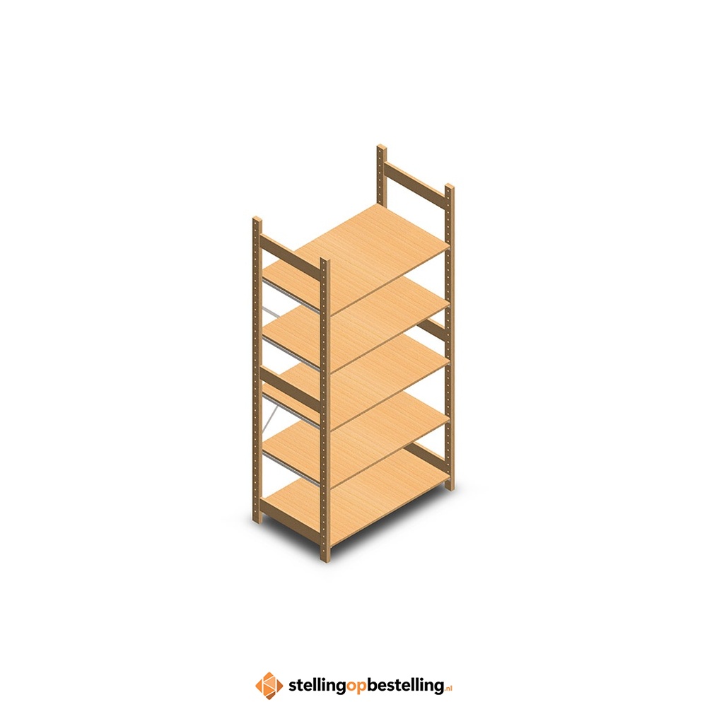 Houten legbordstelling bt euro 2100x970x600 beginsectie 
