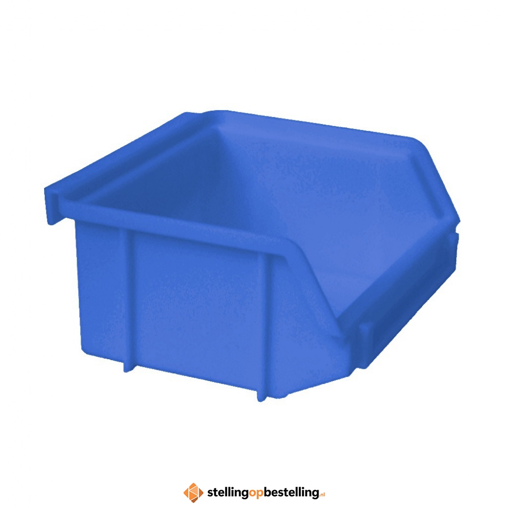 Kunststof stapelbak, Plastic magazijnbak A1 100x100x50 blauw