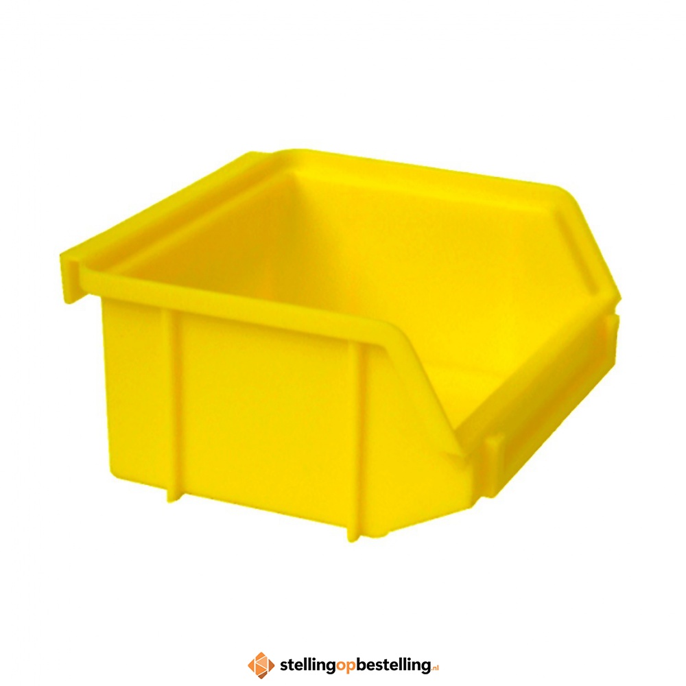 Kunststof stapelbak, Plastic magazijnbak A1 100x100x50 geel