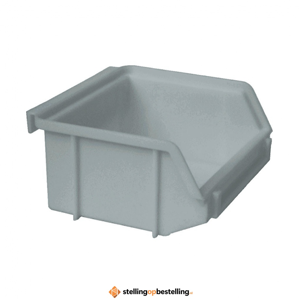 Kunststof stapelbak, Plastic magazijnbak A1 100x100x50 grijs