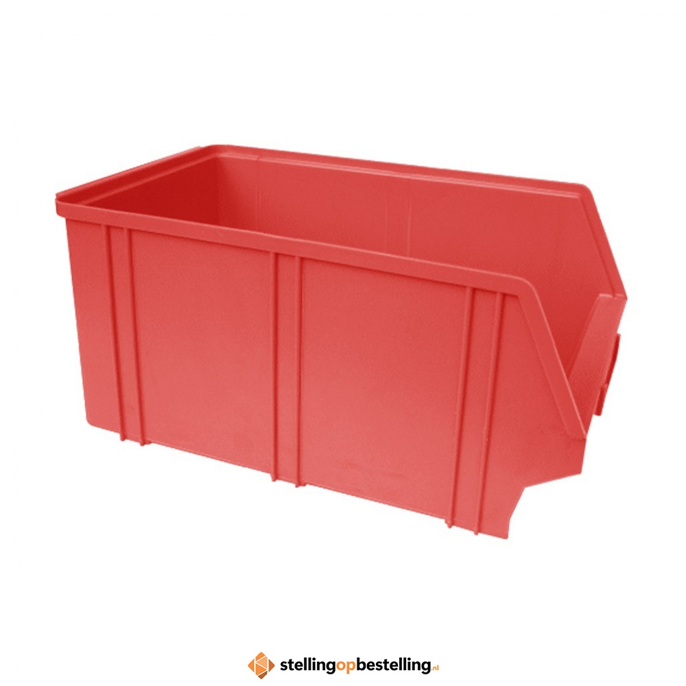 Kunststof stapelbak, Plastic magazijnbak A4 350x210x160 rood