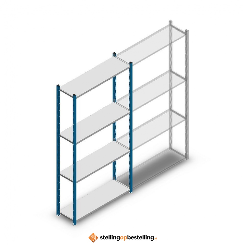 Legbordstelling Medium Duty 2000x1000x300, 4 niveaus metaal blauw, 90 kg beginsectie