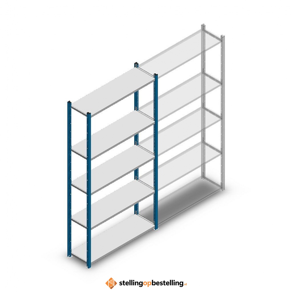 Legbordstelling Medium Duty 2000x1000x300, 5 niveaus metaal blauw, 90 kg beginsectie