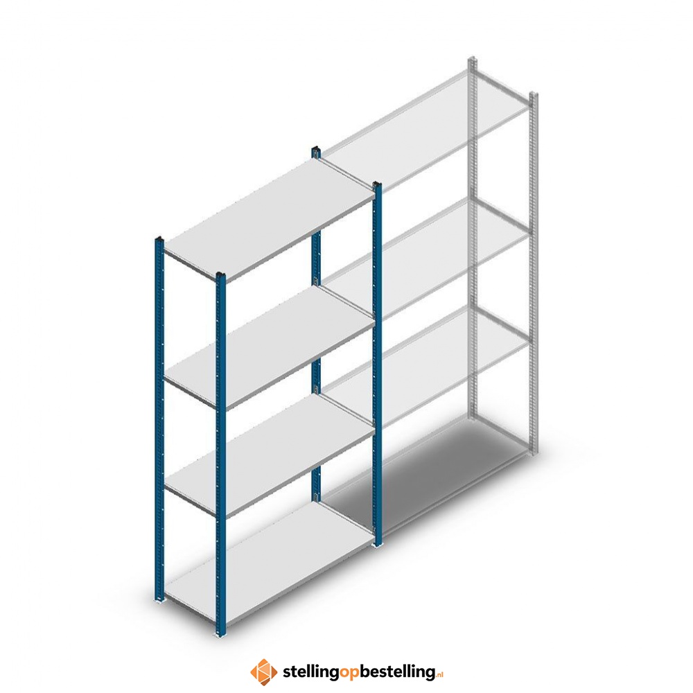 Legbordstelling Medium Duty 2000x1000x400, 4 niveaus metaal blauw, 90 kg beginsectie