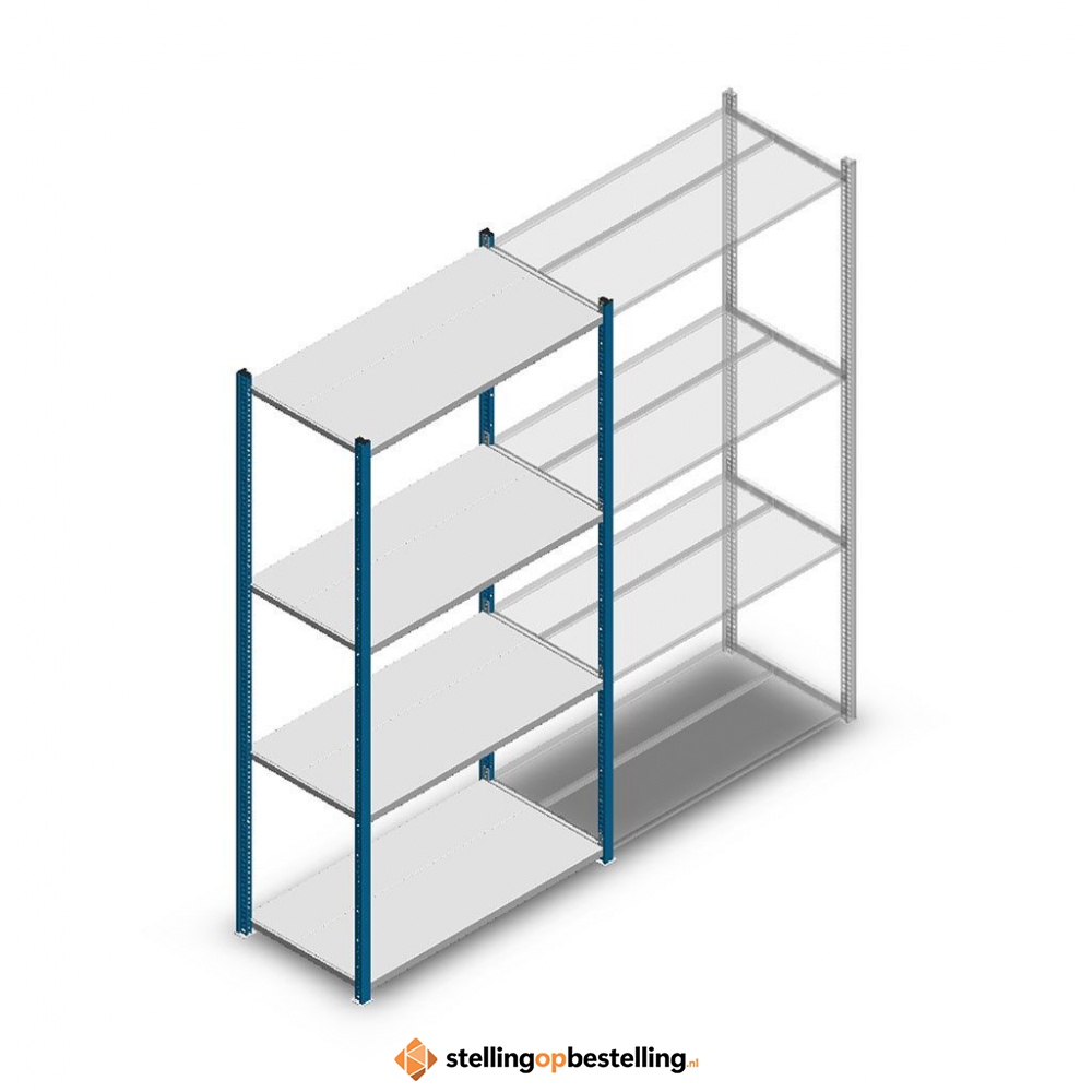 Legbordstelling Medium Duty 2000x1000x500, 4 niveaus metaal blauw, 75 kg beginsectie
