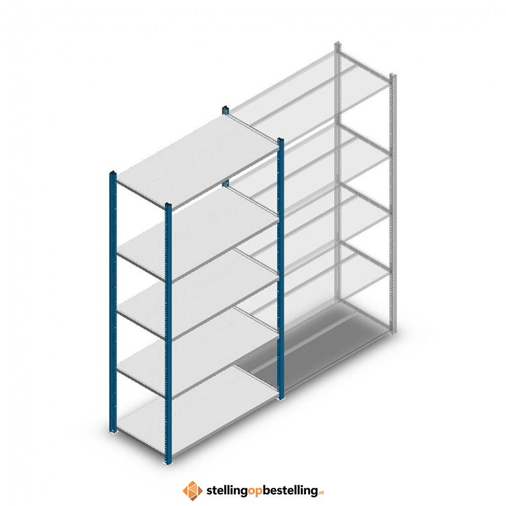 Legbordstelling Medium Duty 2000x1000x500, 5 niveaus metaal blauw, 75 kg beginsectie
