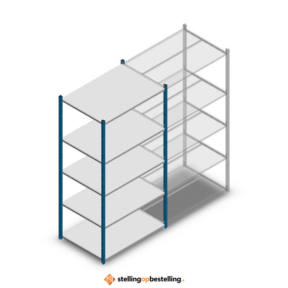 Legbordstelling Medium Duty 2000x1000x700, 5 niveaus metaal blauw, 180 kg beginsectie