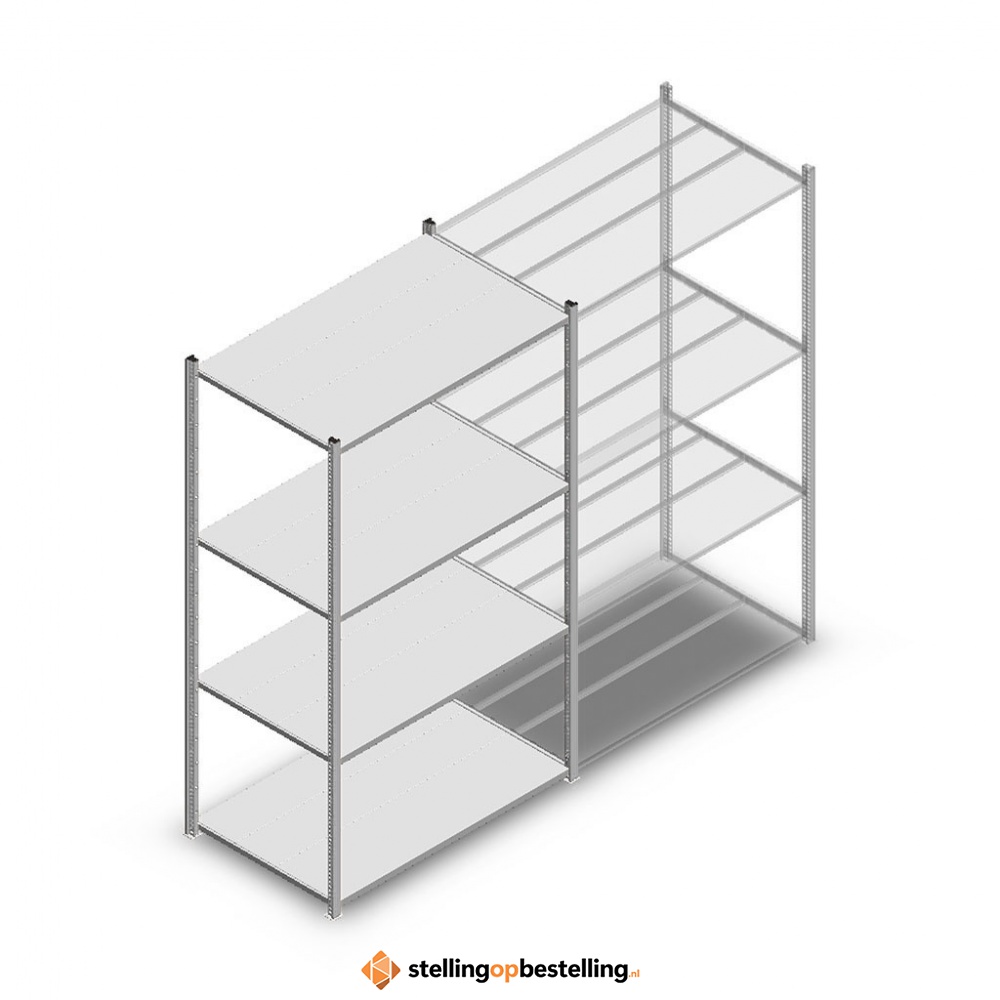 Legbordstelling Medium Duty 2000x1150x700 (hxbxd) 4 niveaus metaal verzinkt 250 kg beginsectie