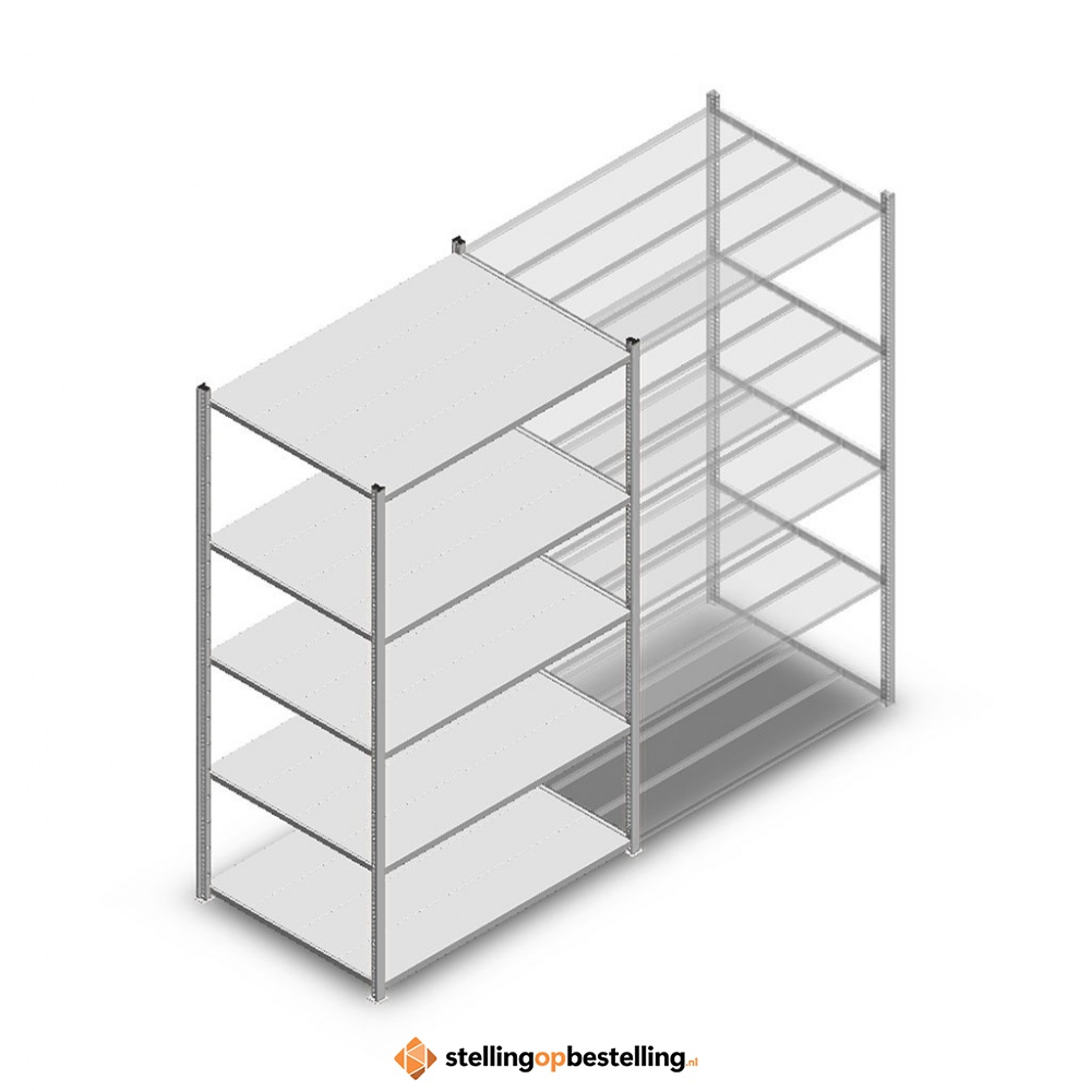 Legbordstelling Medium Duty 2000x1150x800 (hxbxd) 5 niveaus metaal verzinkt 360 kg beginsectie