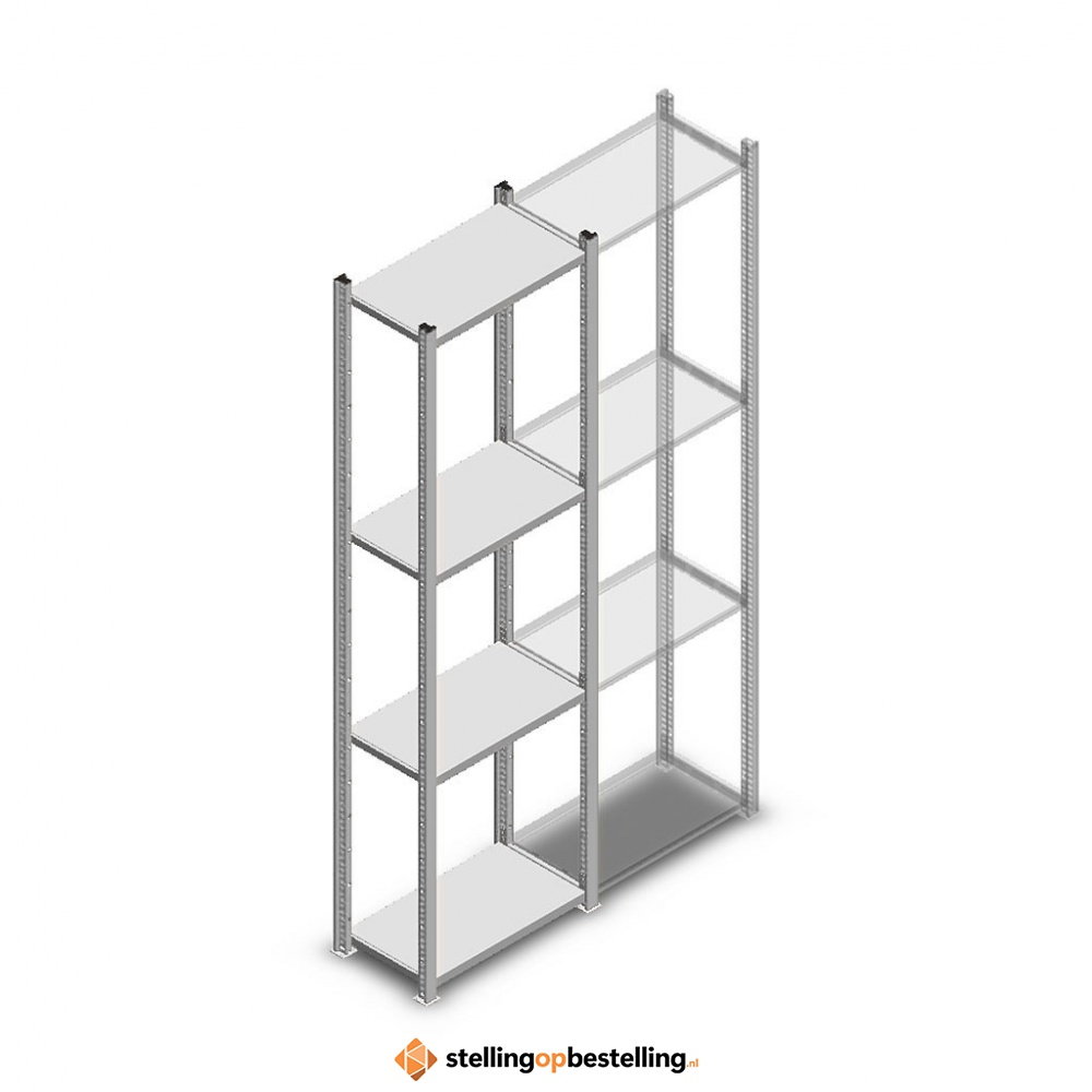 Legbordstelling Medium Duty 2000x550x300, 4 niveaus metaal verzinkt, 120 kg beginsectie 