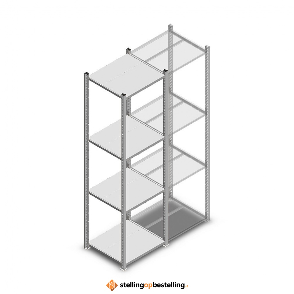 Legbordstelling Medium Duty 2000x550x500 (hxbxd) 4 niveaus metaal verzinkt 260 kg beginsectie