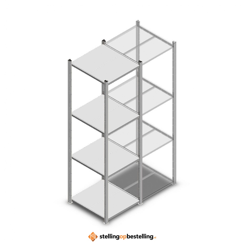 Legbordstelling Medium Duty 2000x550x600 (hxbxd) 4 niveaus metaal verzinkt 240 kg beginsectie