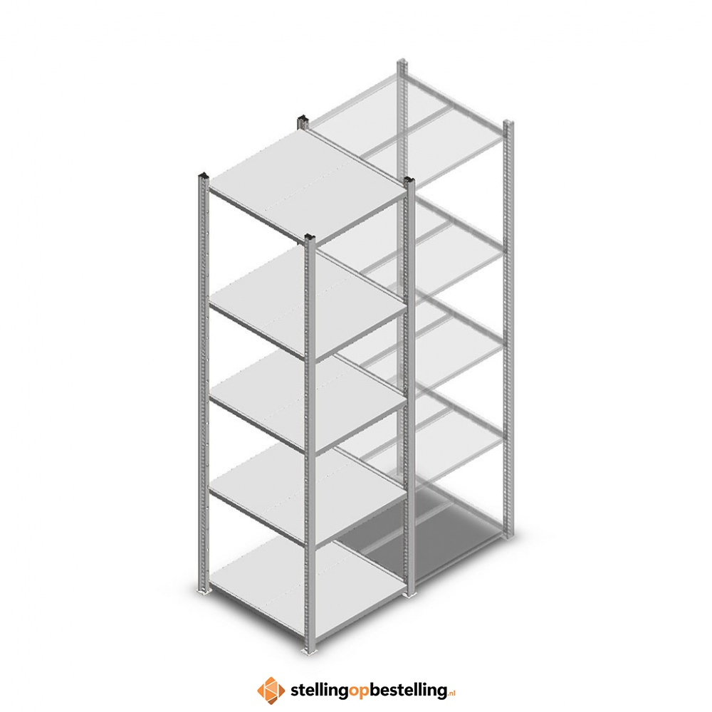 Legbordstelling Medium Duty 2000x550x600 (hxbxd) 5 niveaus metaal verzinkt 240 kg beginsectie