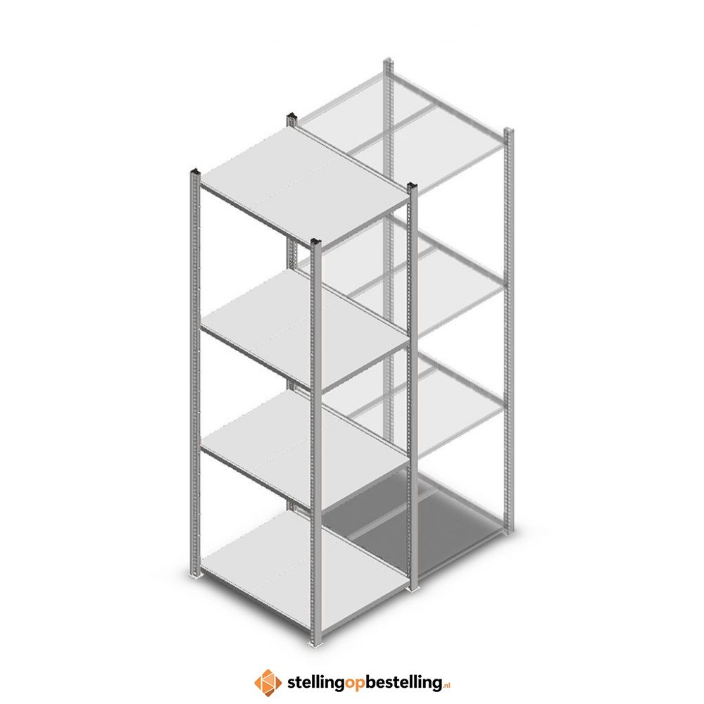 Legbordstelling Medium Duty 2000x550x700 (hxbxd) 4 niveaus metaal verzinkt 240 kg beginsectie