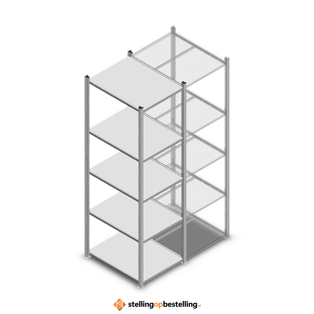 Legbordstelling Medium Duty 2000x550x700 (hxbxd) 5 niveaus metaal verzinkt 240 kg beginsectie