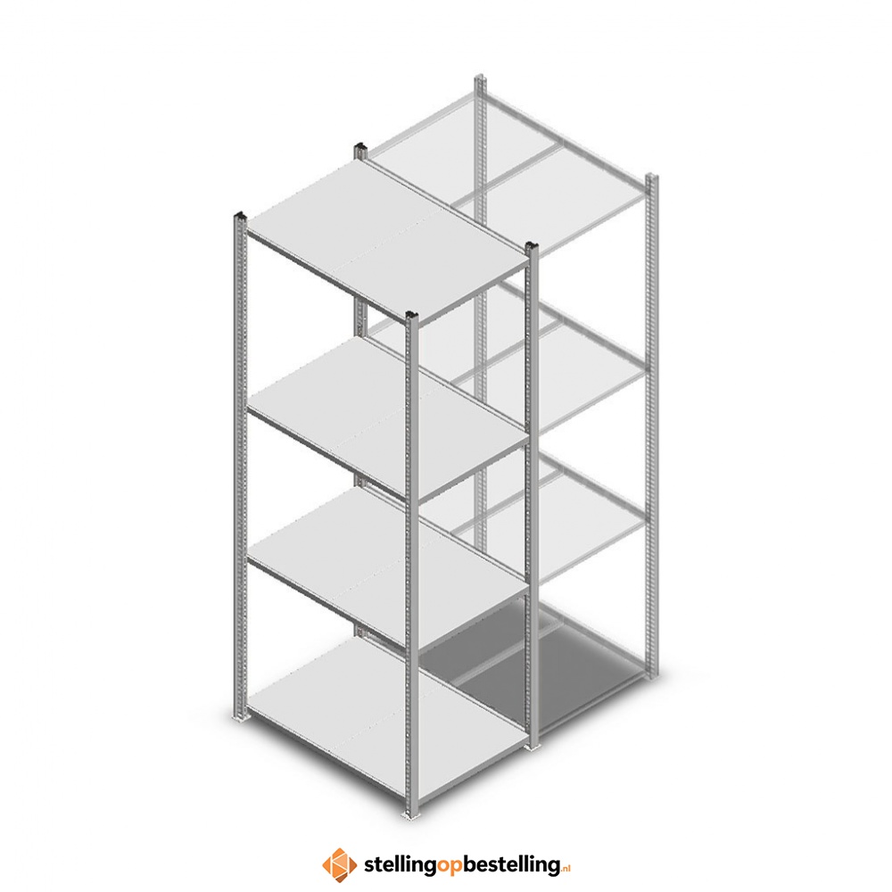 Legbordstelling Medium Duty 2000x550x800 (hxbxd) 4 niveaus metaal verzinkt 240 kg beginsectie