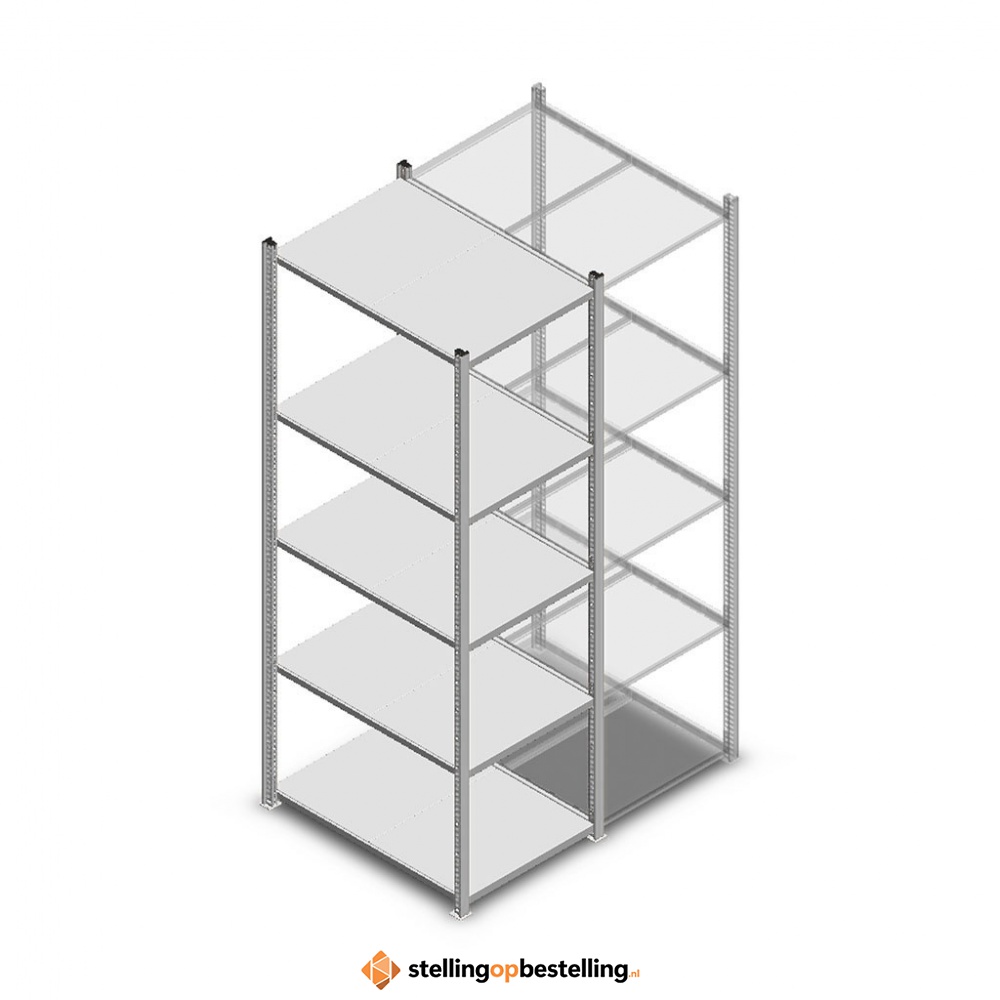 Legbordstelling Medium Duty 2000x550x800 (hxbxd) 5 niveaus metaal verzinkt 240 kg beginsectie