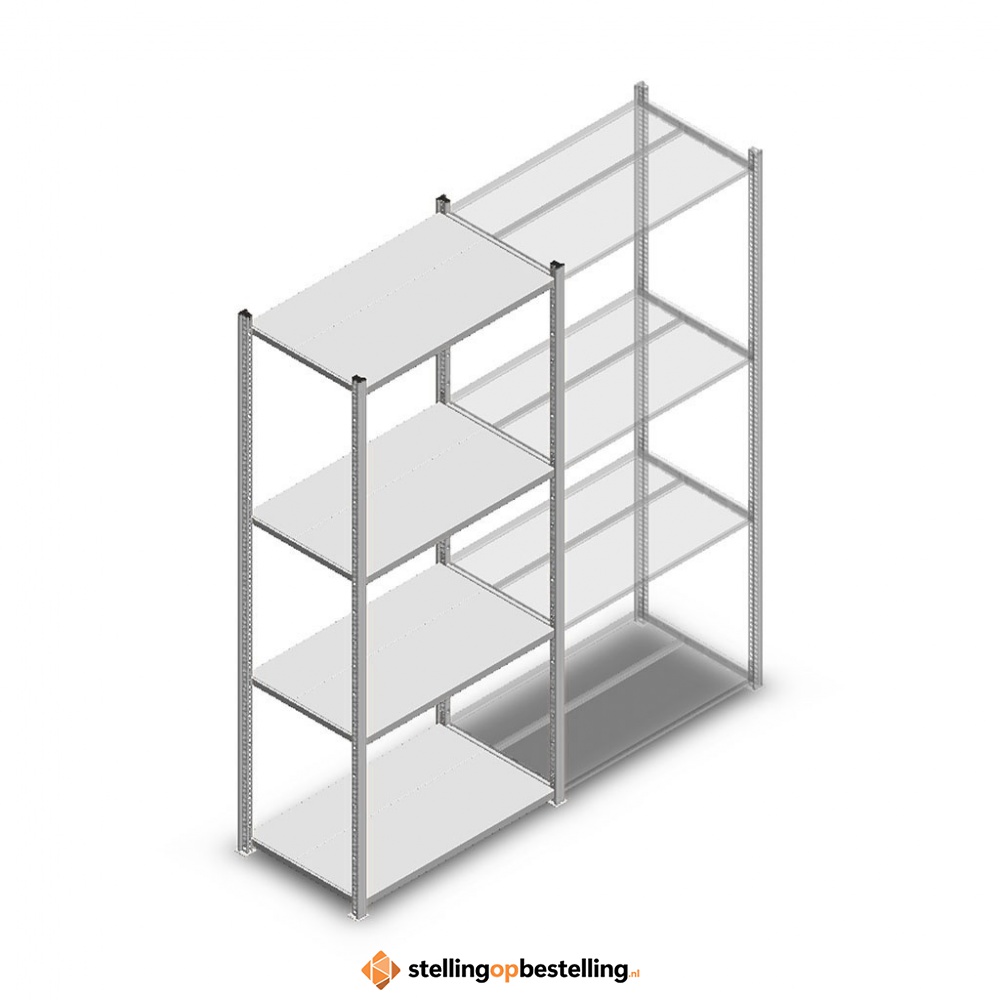 Legbordstelling Medium Duty 2000x850x500 (hxbxd) 4 niveaus metaal verzinkt 210 kg beginsectie