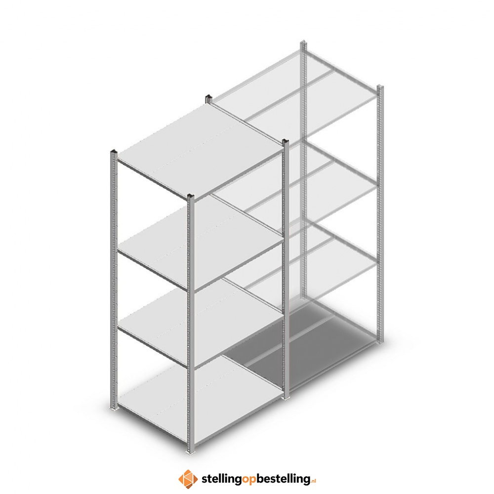 Legbordstelling Medium Duty 2000x850x700 (hxbxd) 4 niveaus metaal verzinkt 200 kg beginsectie