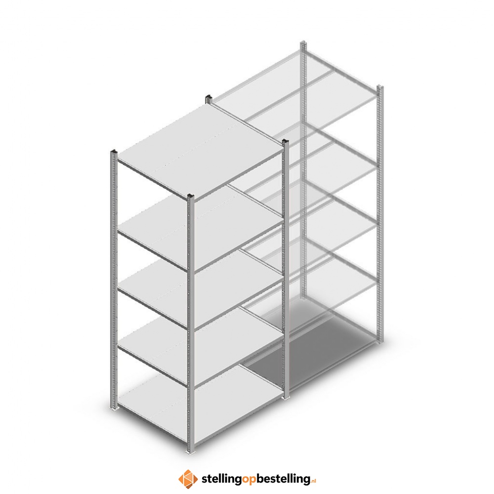 Legbordstelling Medium Duty 2000x850x700 (hxbxd) 5 niveaus metaal verzinkt 200 kg beginsectie