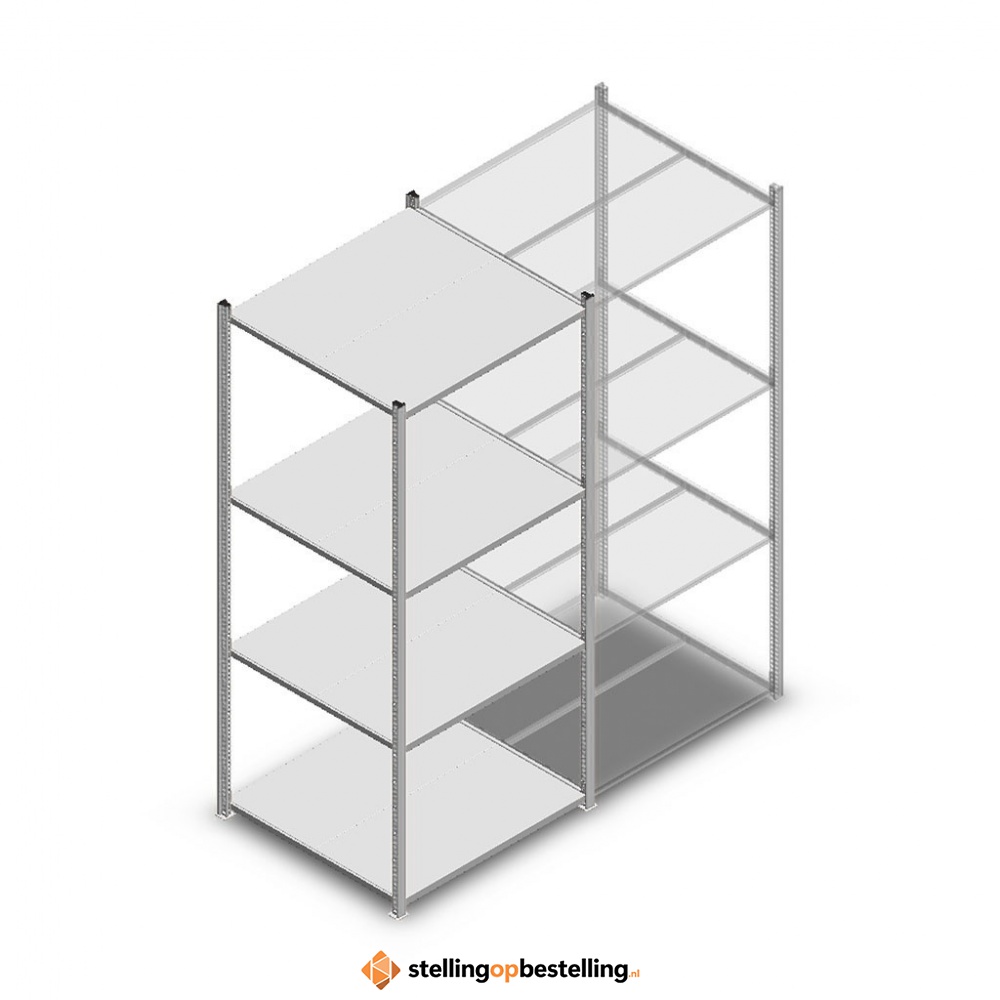Legbordstelling Medium Duty 2000x850x800 (hxbxd) 4 niveaus metaal verzinkt 200 kg beginsectie