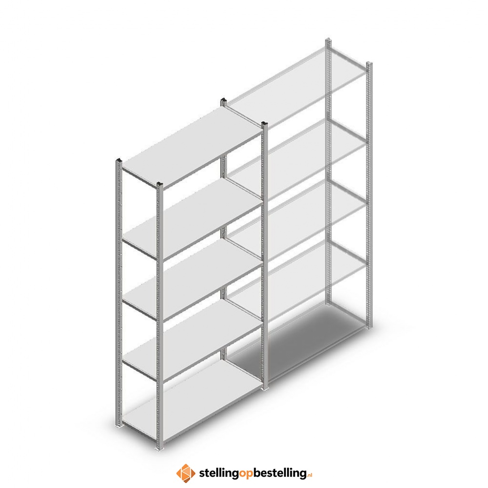 Legbordstelling Medium Duty 2200x1000x400, 5 niveaus metaal verzinkt, 90 kg beginsectie
