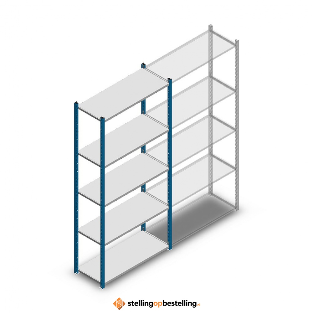 Legbordstelling Medium Duty 2200x1000x400, 5 niveaus metaal verzinkt, 90 kg beginsectie 