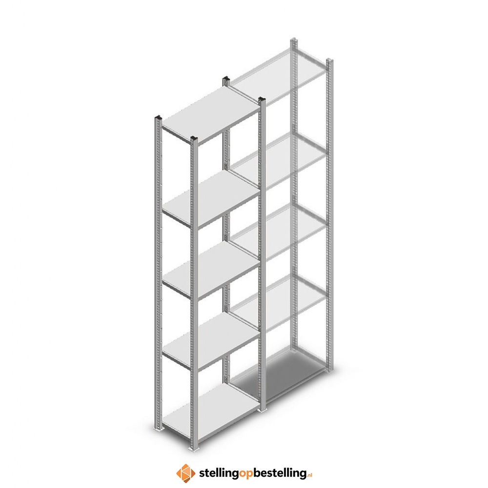 Legbordstelling Medium Duty 2200x550x300 5 niveaus beginsectie