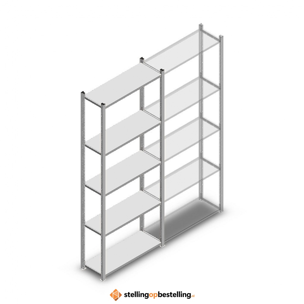Legbordstelling Medium Duty 2200x850x300 5 niveaus beginsectie