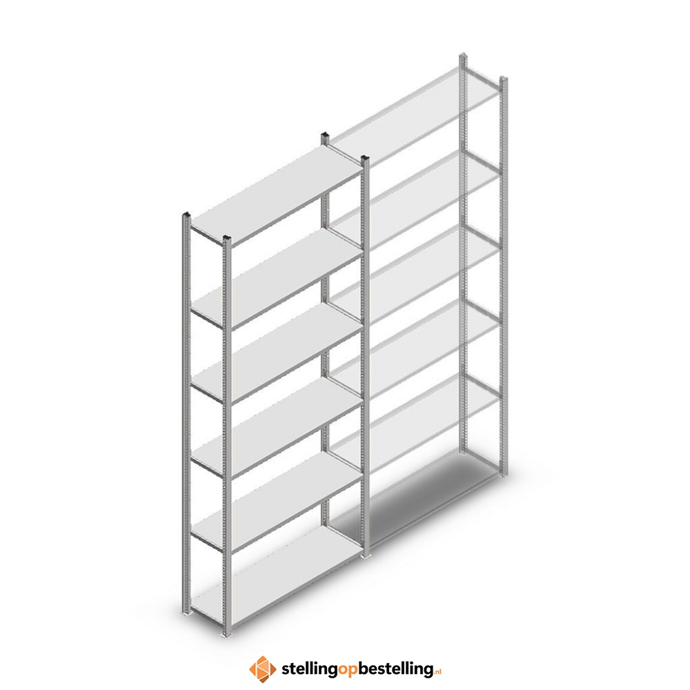 Legbordstelling Medium Duty 2500x1000x300 6 niveaus beginsectie